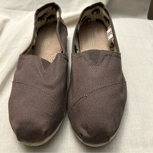 Toms Brown Canvas Espadrilles Shoes Sz 10